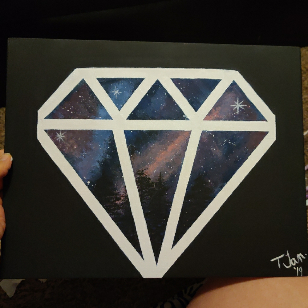 Original Diamond Galaxy 11x14 canvas painting!